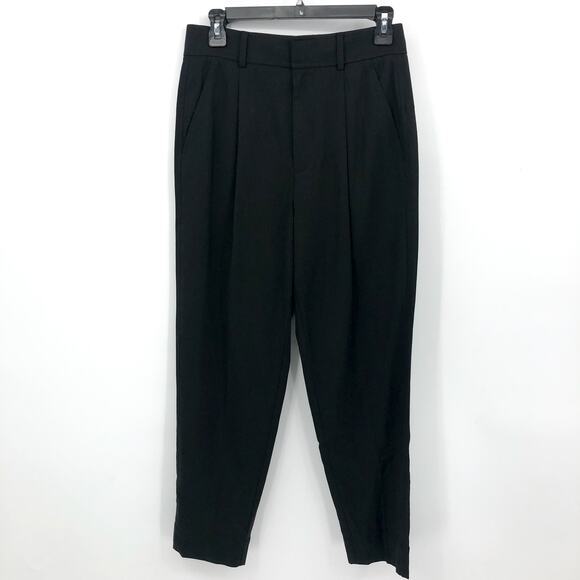 EVERLANE Women's Way High Draped Tapered Pants Size 12 Black Tencel NWT - Picture 4 of 9